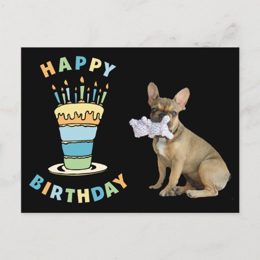 französische Bulldogge Kerzen French Bulldog ポストカード (正面)