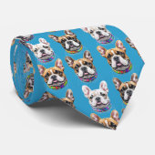 Französische Bulldogge Kopf French Bulldog ネクタイ (ロール)