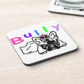 Französische Bulldogge Krone French Bulldog コースター (左側)