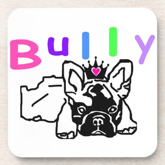 Französische Bulldogge Krone French Bulldog コースター (正面)