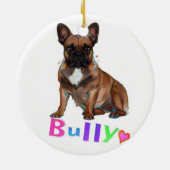 Französische Bulldogge Krone French Bulldog セラミックオーナメント (裏面)