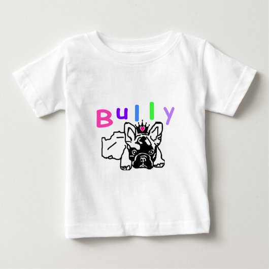 Französische Bulldogge Krone French Bulldog ベビーTシャツ (正面)