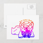 Französische Bulldogge Krone French Bulldog ポストカード (正面/裏面)