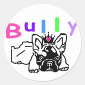 Französische Bulldogge Krone French Bulldog ラウンドシール (正面)