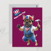 Französische Bulldogge Labor Day French Bulldog ポストカード (正面/裏面)