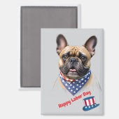 Französische Bulldogge Labor Day French Bulldog マグネット (正面/裏面)