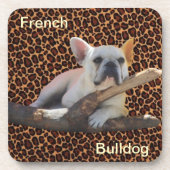 Französische Bulldogge Leopard French Bulldog コースター (正面)