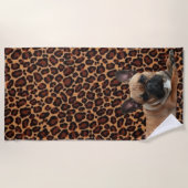 französische Bulldogge Leoprint French Bulldog  ビーチタオル (正面)