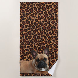 französische Bulldogge Leoprint French Bulldog  ビーチタオル