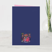 Französische Bulldogge Lichterkette Weihnachten カード (裏面)