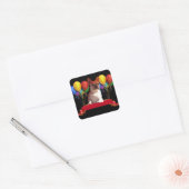 Französische Bulldogge Luftballon French Bulldog スクエアシール (封筒)