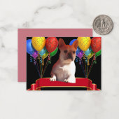 Französische Bulldogge Luftballon French Bulldog ノートカード (正面/裏面インサイチュ)