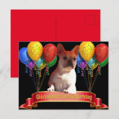 französische Bulldogge Luftballon French Bulldog ポストカード (正面/裏面)