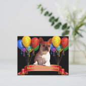 französische Bulldogge Luftballon French Bulldog ポストカード (スタンド正面)