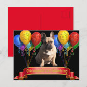 französische Bulldogge Luftballon French Bulldog ポストカード (正面/裏面)