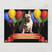 französische Bulldogge Luftballon French Bulldog ポストカード (正面)