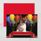 Französische Bulldogge Luftballon French Bulldog ポストカード (正面/裏面)