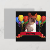 Französische Bulldogge Luftballon French Bulldog 招待状 (正面/裏面)