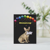 Französische Bulldogge Luftballon French Bulldog 招待状 (スタンド正面)