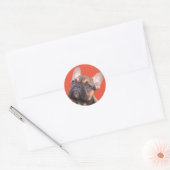 Französische Bulldogge Magnet ラウンドシール (封筒)