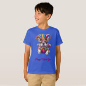 Französische Bulldogge Mardi Gras French Bulldog Tシャツ (正面フル)