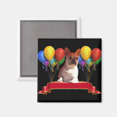 französische Bulldogge mit Ballons マグネット (正面/裏面)