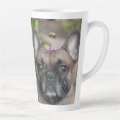 Französische Bulldogge mit Biene French Bulldog カフェラテマグ (右)