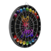 Französische Bulldogge mit Herz Comic  ダーツボード (正面左)