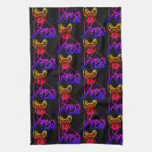 Französische Bulldogge mit Herz Comic Geschirrtuch キッチンタオル (縦)