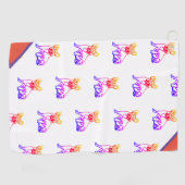 Französische Bulldogge mit Herz Comic Golfhandtuch ゴルフタオル (横)