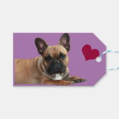 französische Bulldogge mit Herz French Bulldog ギフトタグ (正面(横))