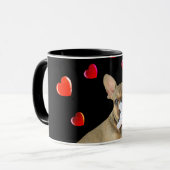 Französische Bulldogge mit Herz French Bulldog マグカップ (正面左)