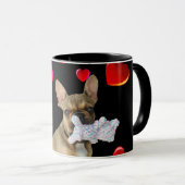 Französische Bulldogge mit Herz French Bulldog マグカップ (正面右)