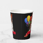 Französische Bulldogge mit Luftballons 紙コップ (右)