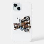 französische Bulldogge mit Motorrad  iPhoneケース (裏面)