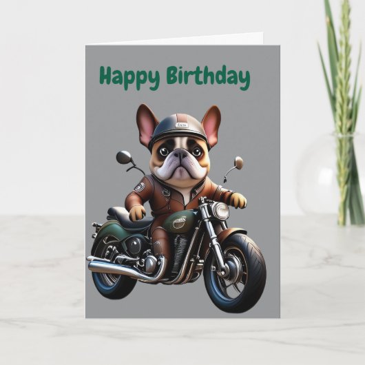 französische Bulldogge Motorrad French Bulldog 招待状 (正面)