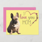  französische Bulldogge Muttertag French Bulldog ポストカード (正面/裏面)
