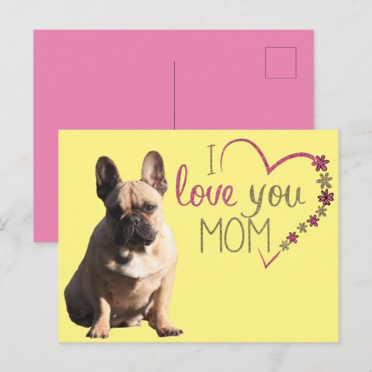  französische Bulldogge Muttertag French Bulldog ポストカード (正面/裏面)
