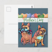 Französische Bulldogge Muttertag French Bulldog ポストカード (正面/裏面)