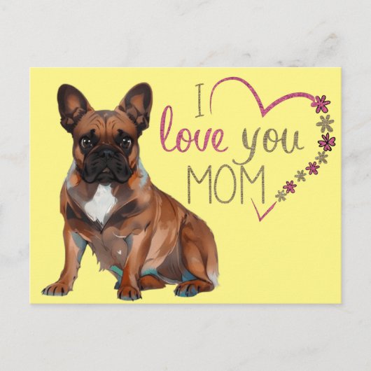 Französische Bulldogge Muttertag French Bulldog ポストカード (正面)