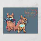 Französische Bulldogge Muttertag French Bulldog ポストカード (正面)