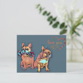 Französische Bulldogge Muttertag French Bulldog ポストカード (スタンド正面)