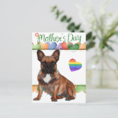 Französische Bulldogge Muttertag French Bulldog ポストカード (スタンド正面)