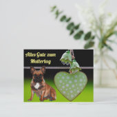 Französische Bulldogge Muttertag French Bulldog ポストカード (スタンド正面)