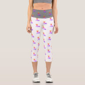 Französische Bulldogge Neon French Bulldog カプリレギンス (正面)