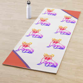 Französische Bulldogge Neon French Bulldog ヨガマット