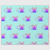 Französische Bulldogge Neon French Bulldog ラッピングペーパー (フラット)