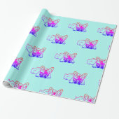 Französische Bulldogge Neon French Bulldog ラッピングペーパー (アンロールド)