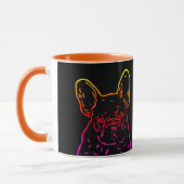Französische Bulldogge Neon Herz French Bulldog マグカップ (左)