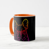 Französische Bulldogge Neon Herz French Bulldog マグカップ (正面左)